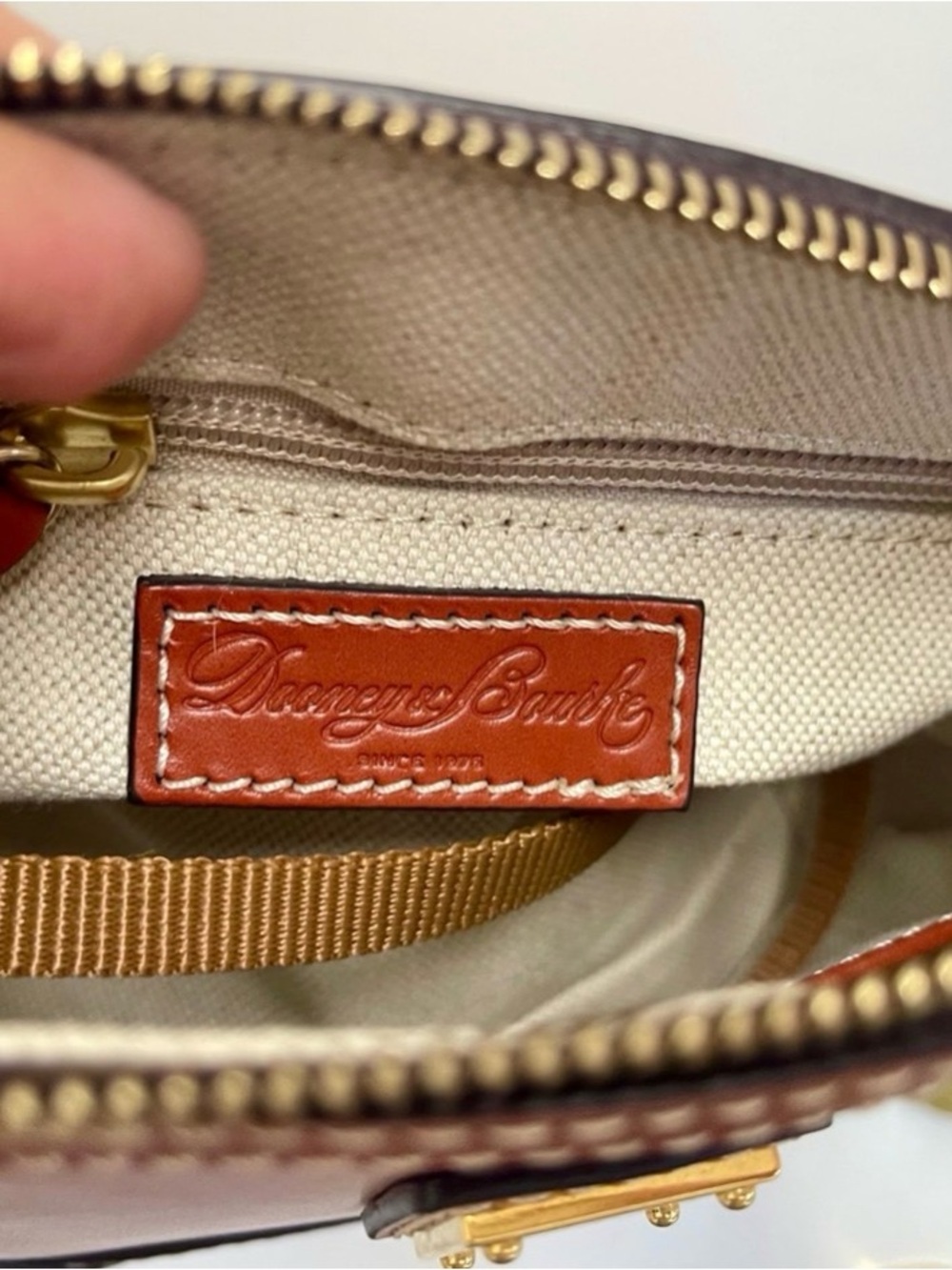 Dooney & Bourke Brown Crossbody Bag with Gold Hardware - Picture 3 of 6